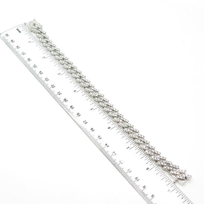 925 Sterling Silver C Z Tennis Link Bracelet 8.5"