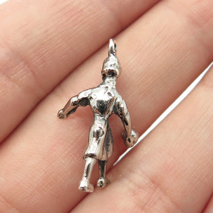 925 Sterling Silver Vintage Football Player Pendant