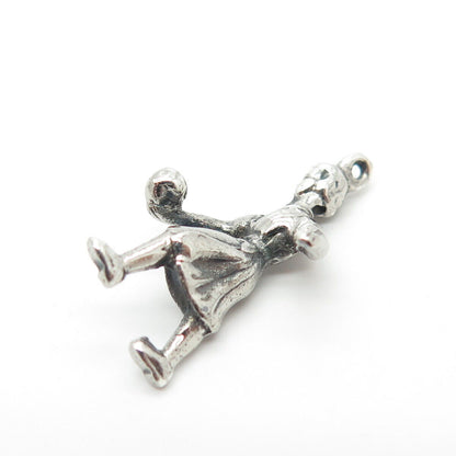 925 Sterling Silver Vintage Football Player Pendant