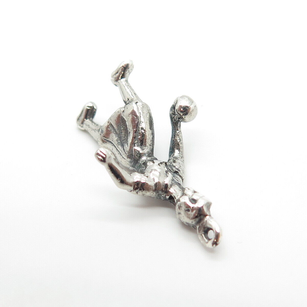 925 Sterling Silver Vintage Football Player Pendant