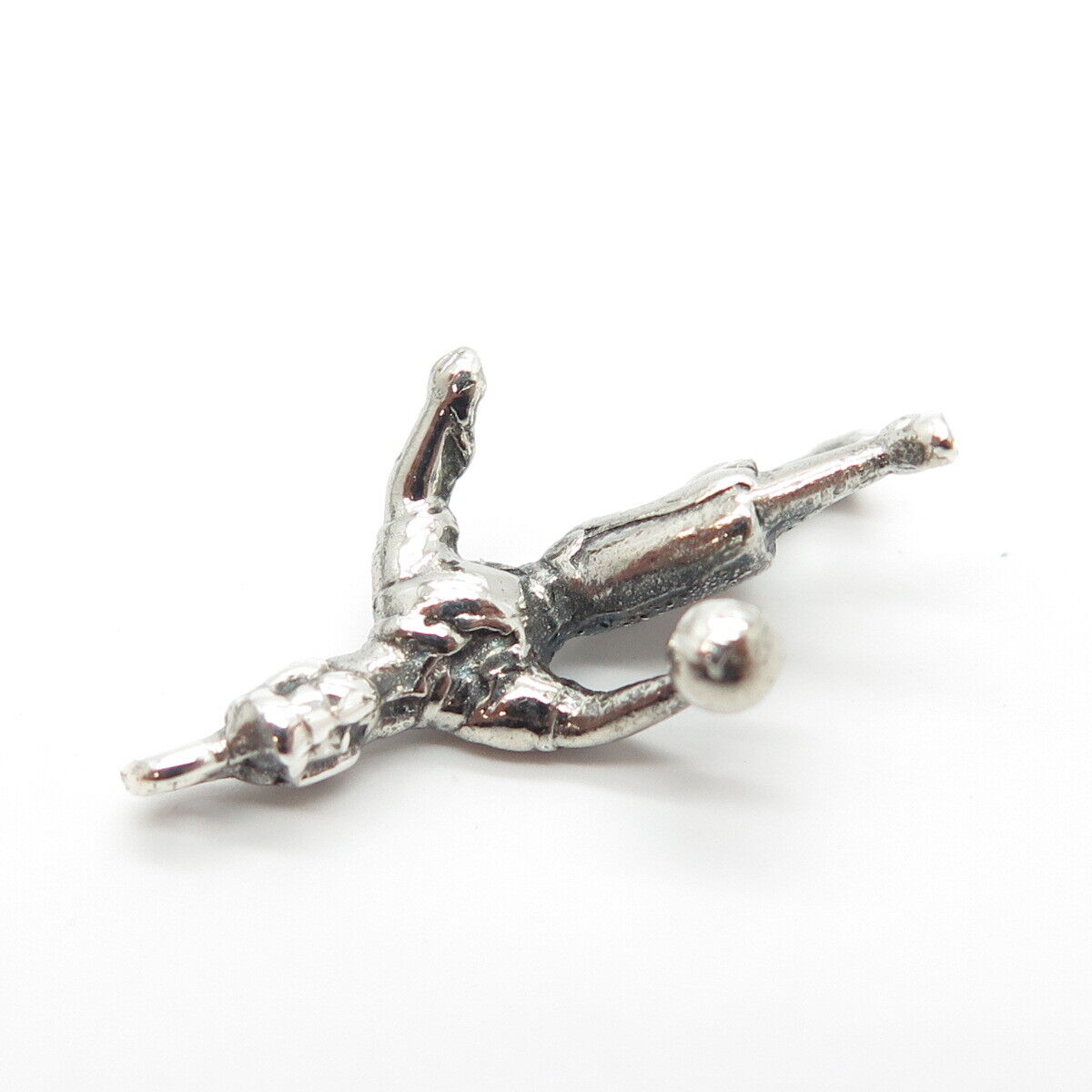 925 Sterling Silver Vintage Football Player Pendant