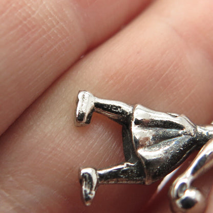 925 Sterling Silver Vintage Football Player Pendant