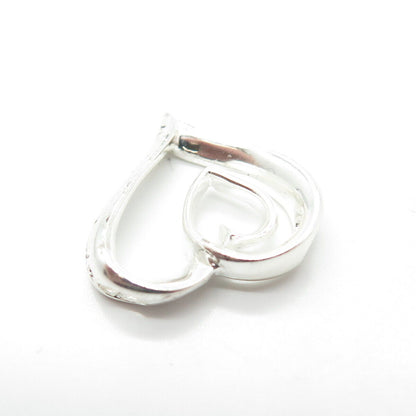 925 Sterling Silver Open Heart Slide Pendant