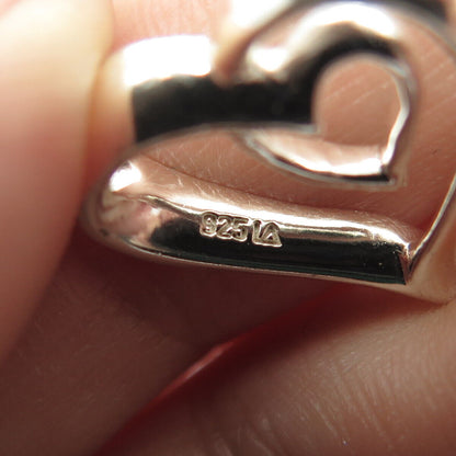 925 Sterling Silver Open Heart Slide Pendant