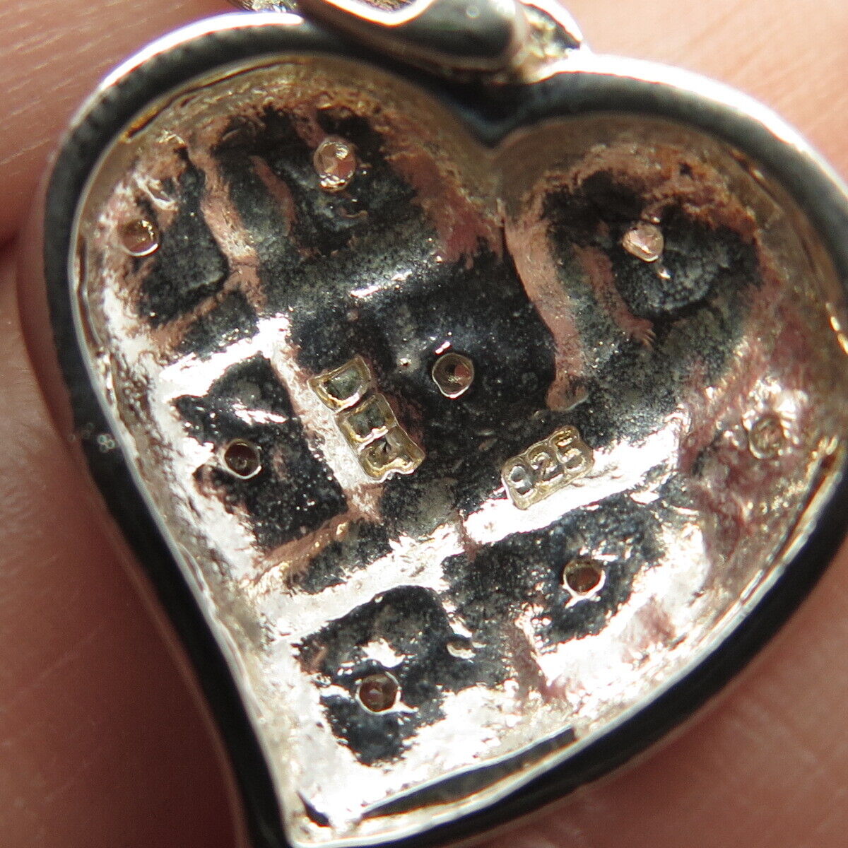 925 Sterling Silver Vintage Dee Berkley Jewelry C Z Heart Pendant