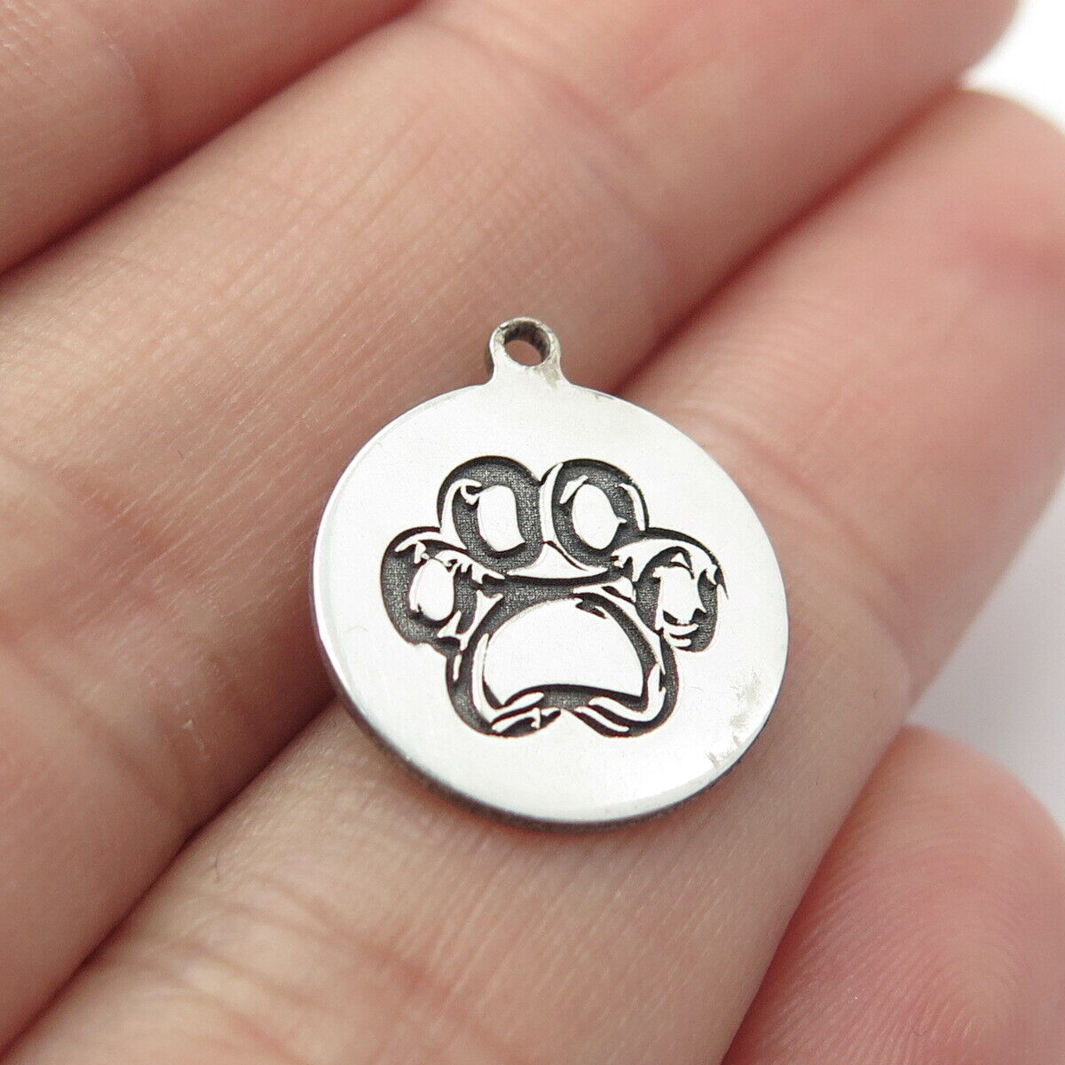 925 Sterling Silver USA Two In Town Paw Charm Pendant