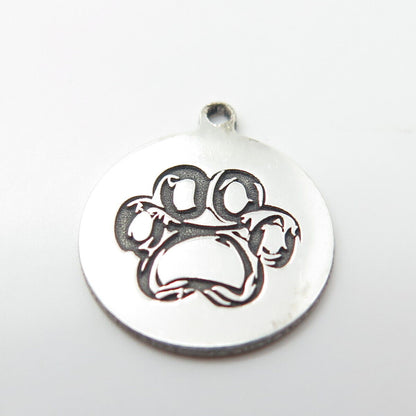 925 Sterling Silver USA Two In Town Paw Charm Pendant