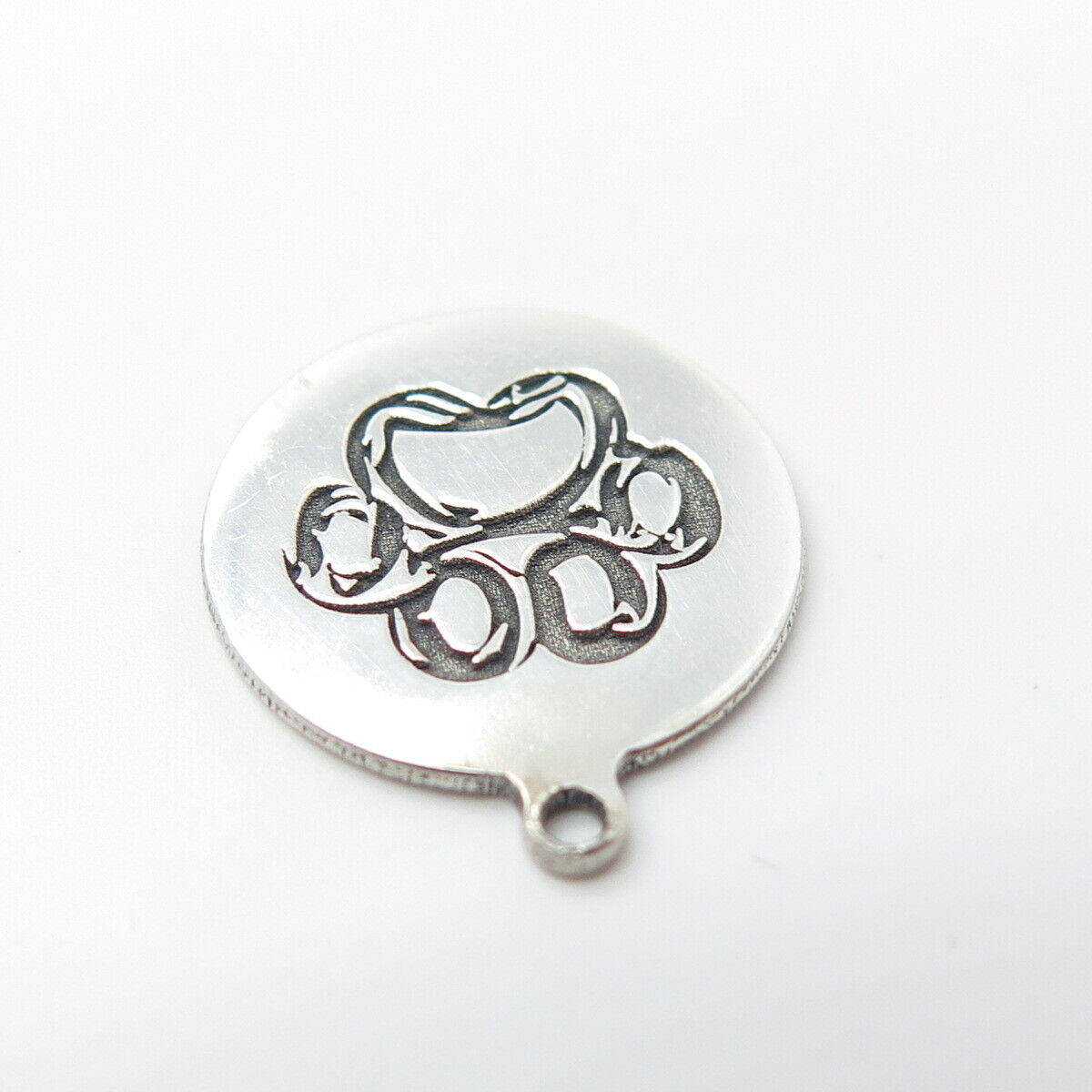 925 Sterling Silver USA Two In Town Paw Charm Pendant