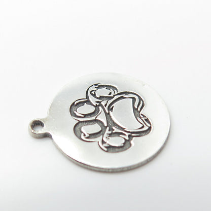 925 Sterling Silver USA Two In Town Paw Charm Pendant