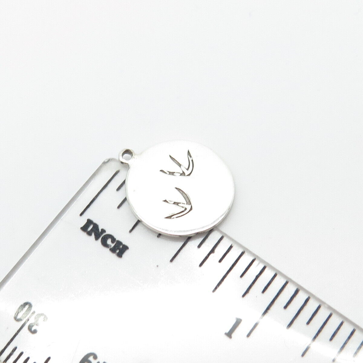 925 Sterling Silver USA Two In Town Etched Charm Pendant