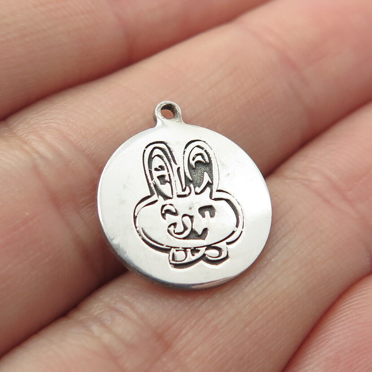 925 Sterling Silver USA Two In Town Hare Charm Pendant