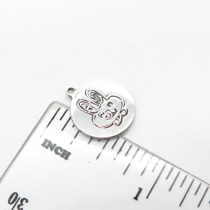 925 Sterling Silver USA Two In Town Hare Charm Pendant