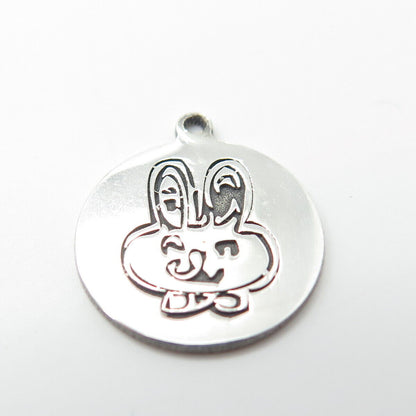 925 Sterling Silver USA Two In Town Hare Charm Pendant