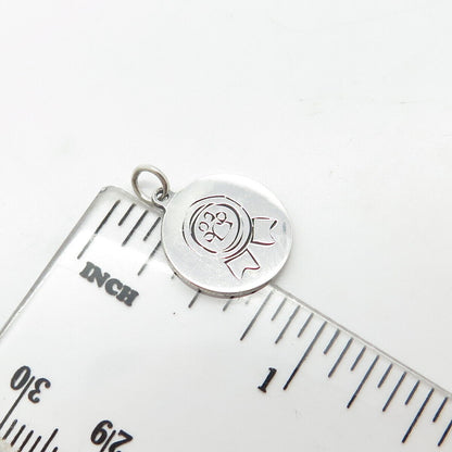 925 Sterling Silver USA Two In Town Paw Charm Pendant