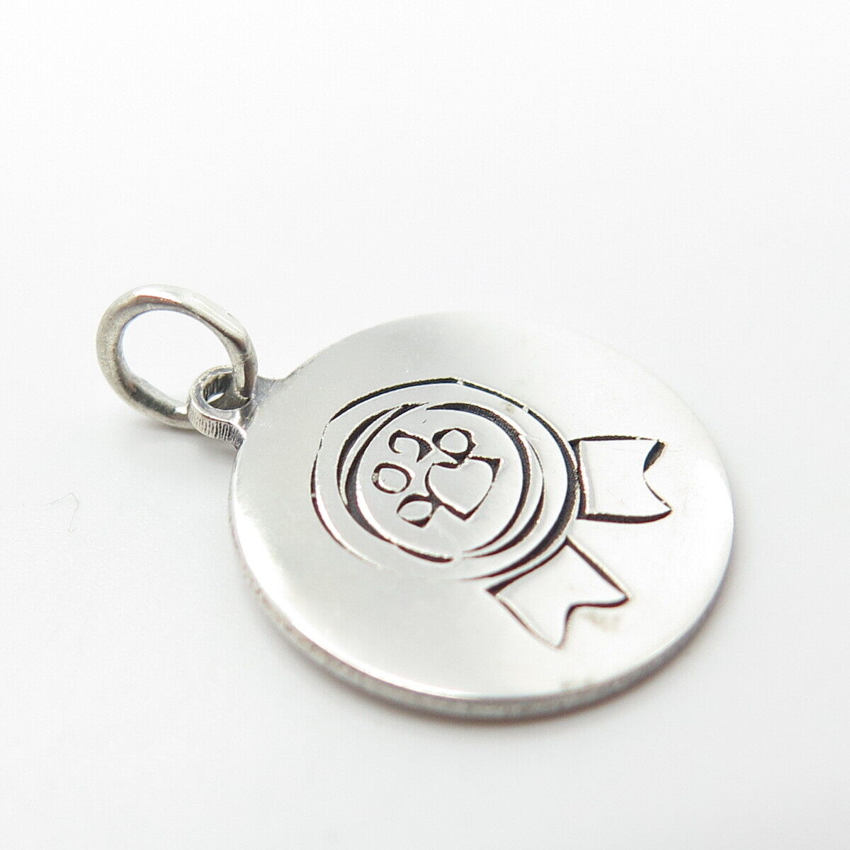 925 Sterling Silver USA Two In Town Paw Charm Pendant