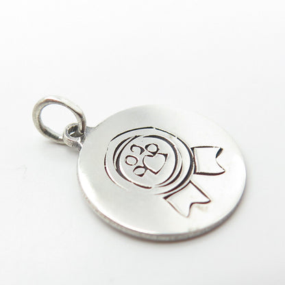 925 Sterling Silver USA Two In Town Paw Charm Pendant