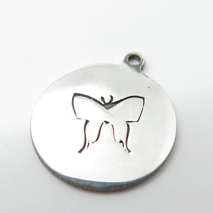 925 Sterling Silver USA Two In Town Butterfly Charm Pendant