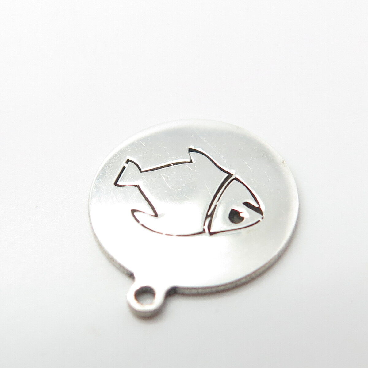 925 Sterling Silver USA Two In Town Fish Charm Pendant