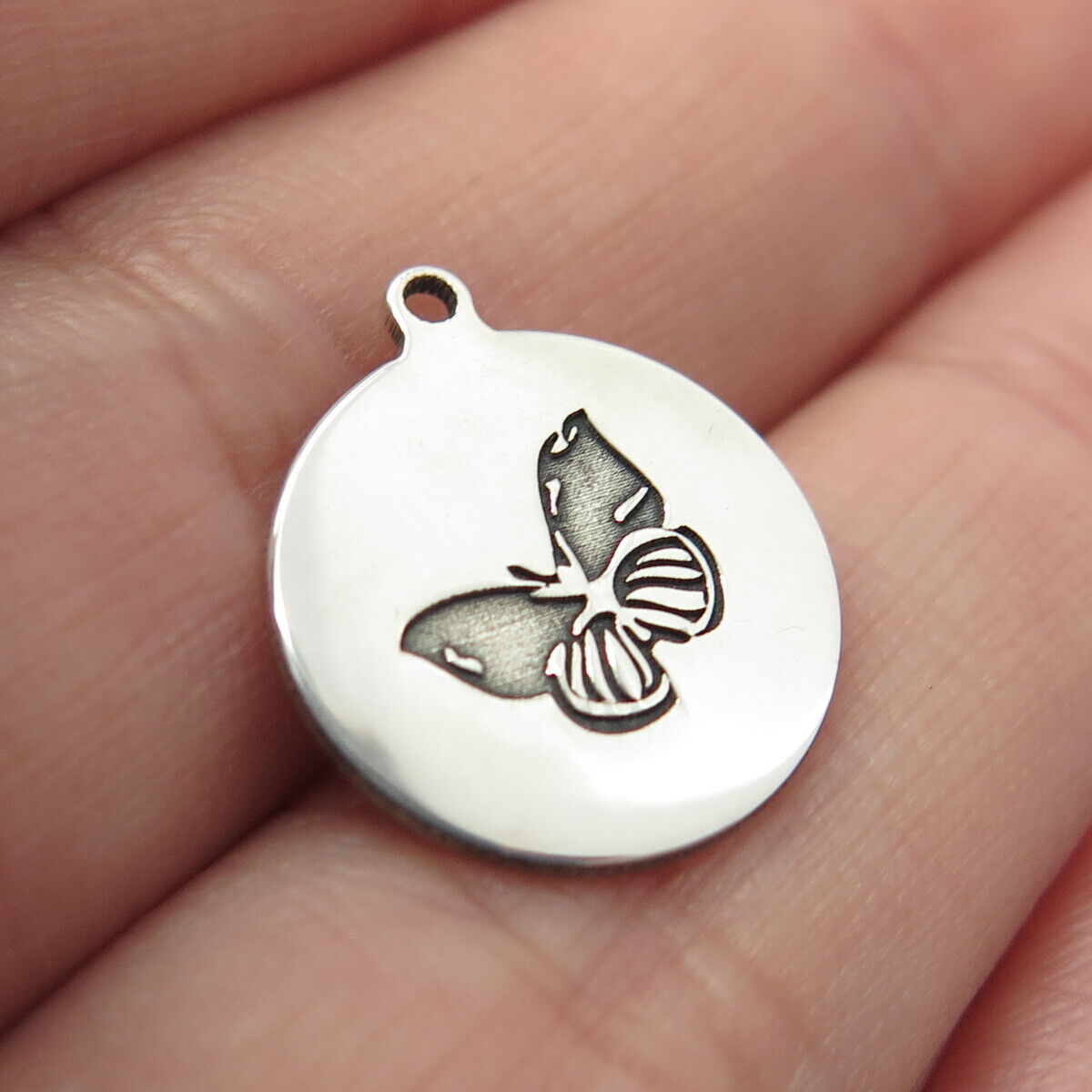 925 Sterling Silver USA Two In Town Butterfly Charm Pendant