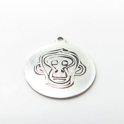 925 Sterling Silver USA Two In Town Monkey Charm Pendant