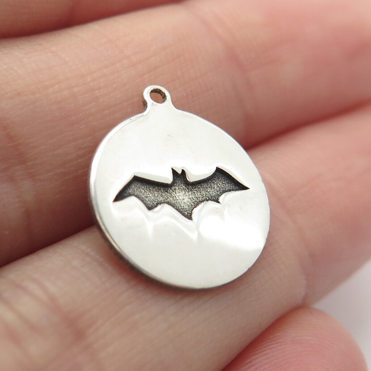 925 Sterling Silver USA Two In Town Bat Charm Pendant