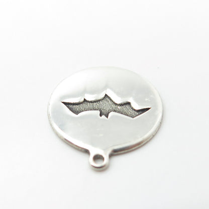 925 Sterling Silver USA Two In Town Bat Charm Pendant