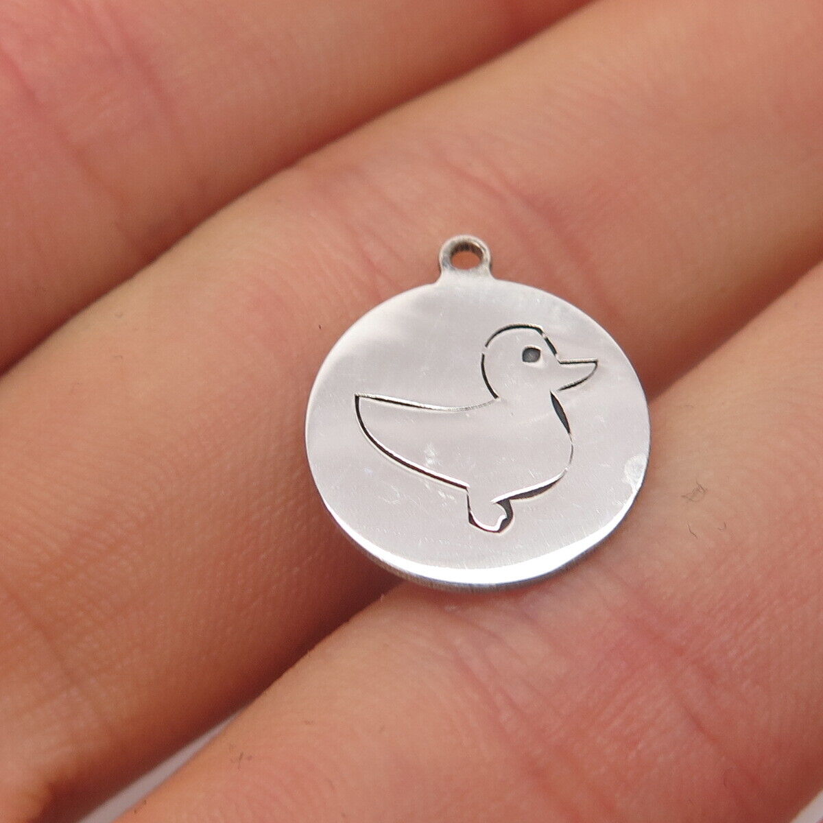 925 Sterling Silver USA Two In Town Duck Bird Charm Pendant