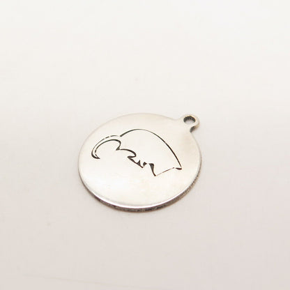 925 Sterling Silver USA Two In Town Mouse Charm Pendant