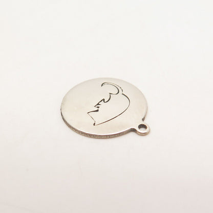 925 Sterling Silver USA Two In Town Mouse Charm Pendant