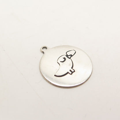 925 Sterling Silver USA Two In Town Bird Charm Pendant