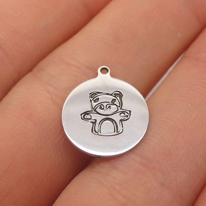 925 Sterling Silver USA Two In Town Bear Charm Pendant