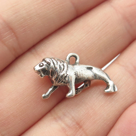 925 Sterling Silver Vintage Lion King 3D Handcrafted Charm Pendant