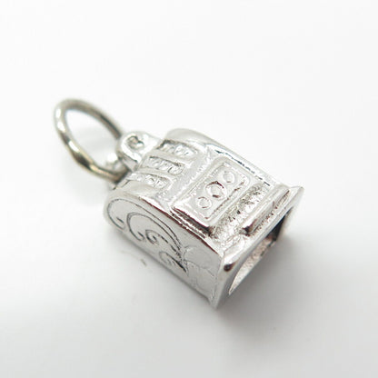 925 Sterling Silver Vintage Rembrandt RQC Casino Slot Machine Charm Pendant