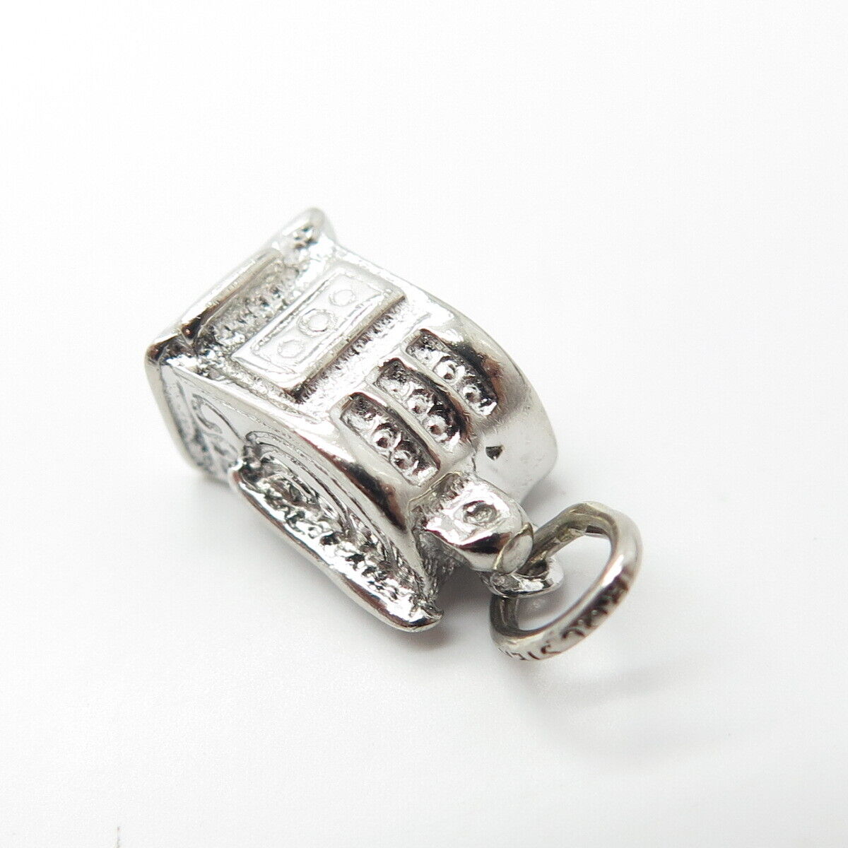 925 Sterling Silver Vintage Rembrandt RQC Casino Slot Machine Charm Pendant