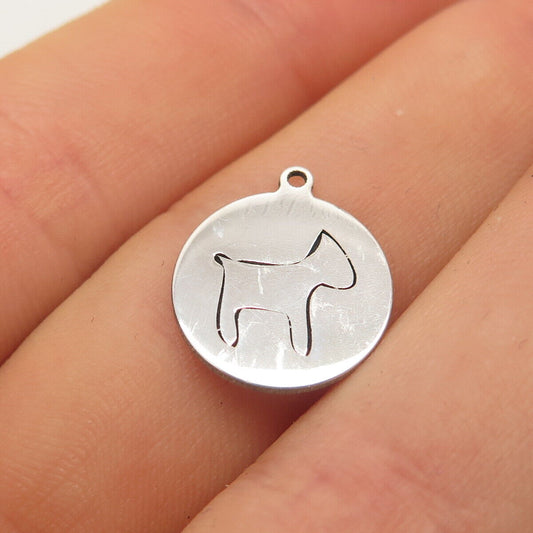 925 Sterling Silver USA Two In Town Dog Charm Pendant