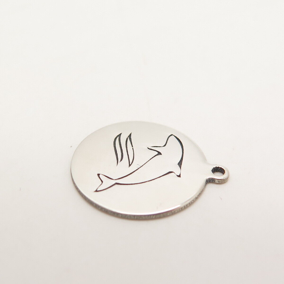 925 Sterling Silver USA Two In Town Dolphin Charm Pendant