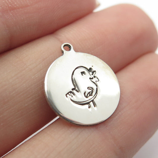 925 Sterling Silver USA Two In Town Bird Charm Pendant