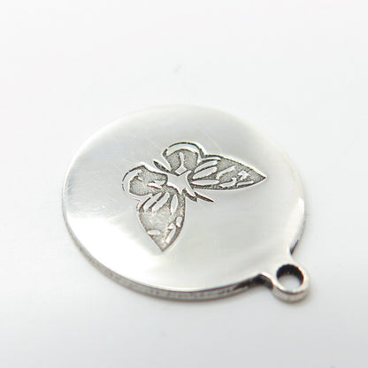 925 Sterling Silver USA Two In Town Butterfly Charm Pendant