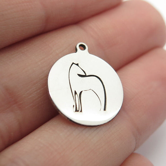 925 Sterling Silver USA Two In Town Horse Charm Pendant