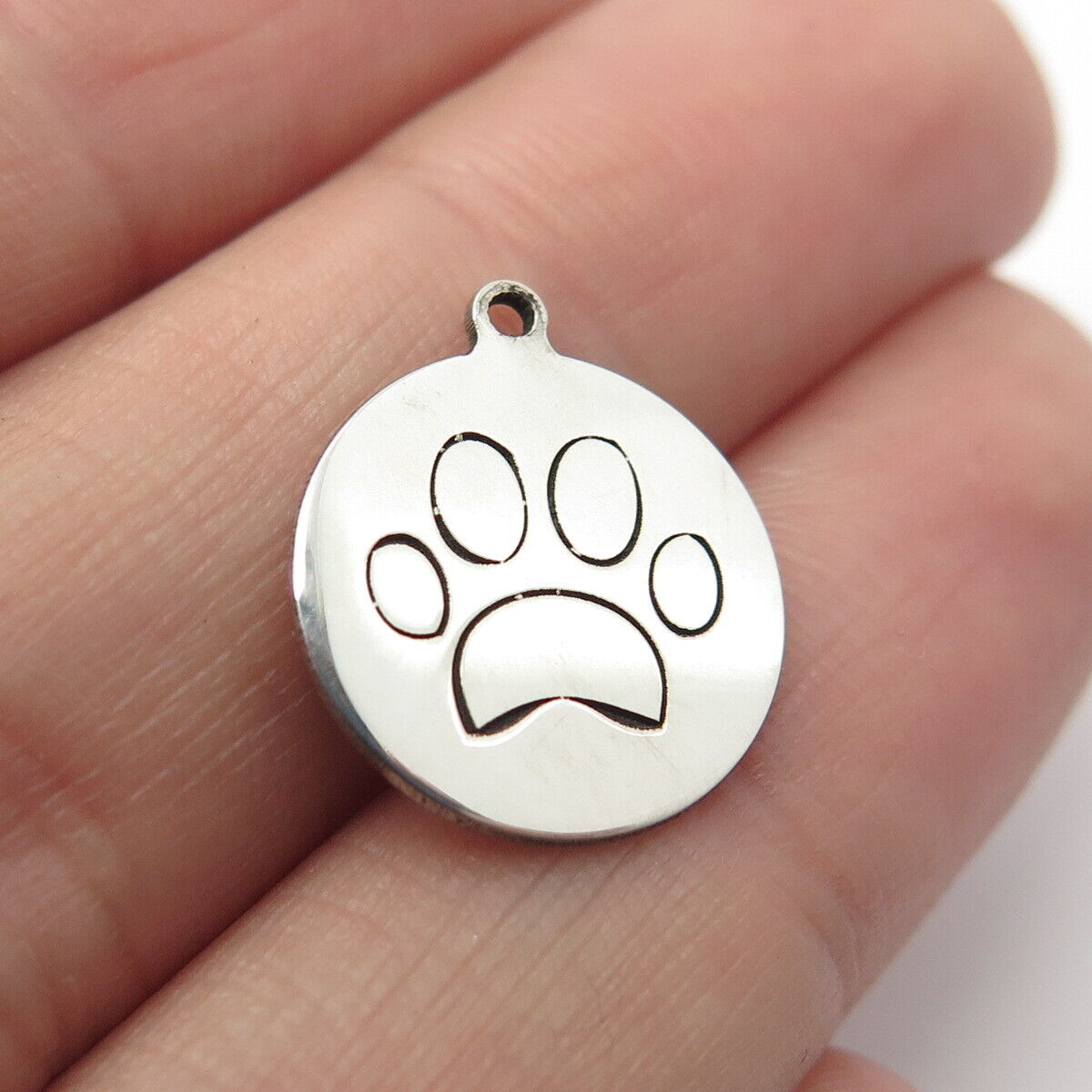 925 Sterling Silver USA Two In Town Paw Charm Pendant