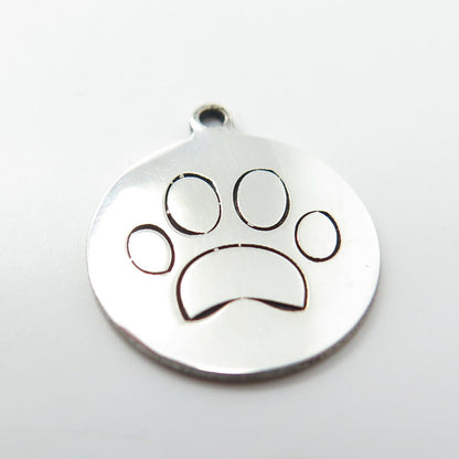 925 Sterling Silver USA Two In Town Paw Charm Pendant