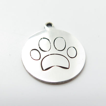 925 Sterling Silver USA Two In Town Paw Charm Pendant