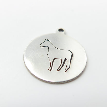 925 Sterling Silver USA Two In Town Horse Charm Pendant