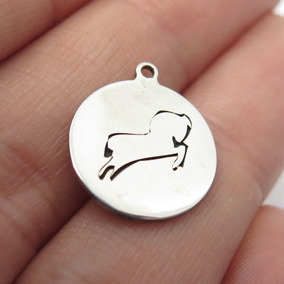 925 Sterling Silver USA Two In Town Horse Charm Pendant