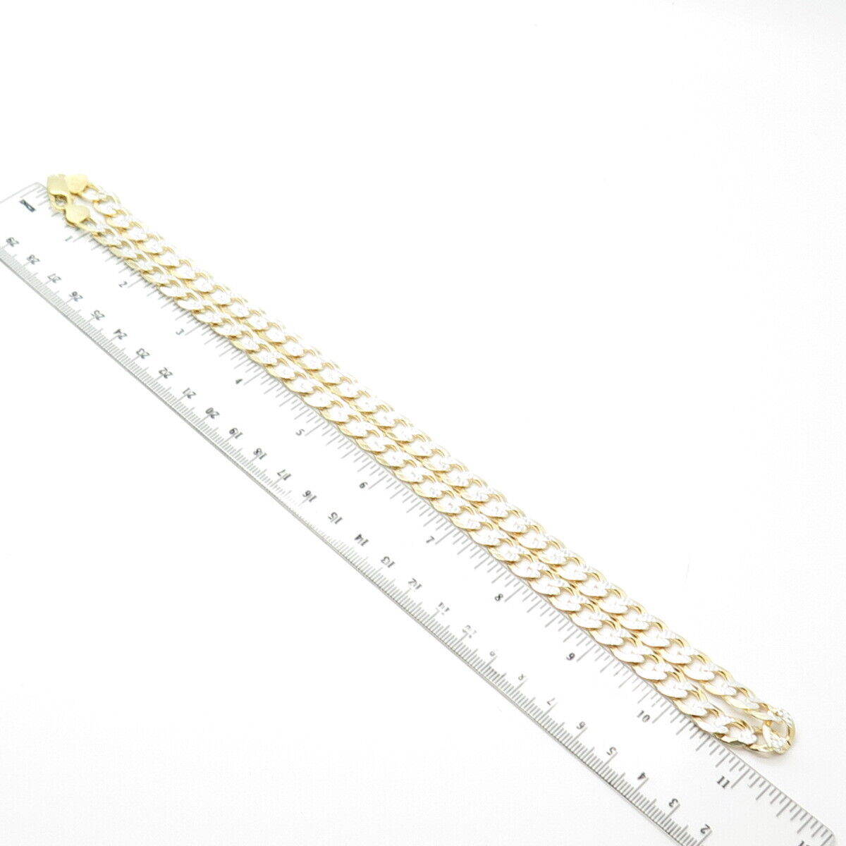 925 Sterling Silver Gold Plated 2-Tone Italy P. Lux Cuban Chain Necklace 22"