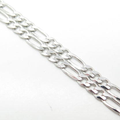 925 Sterling Silver Italy Figaro Chain Necklace 18"