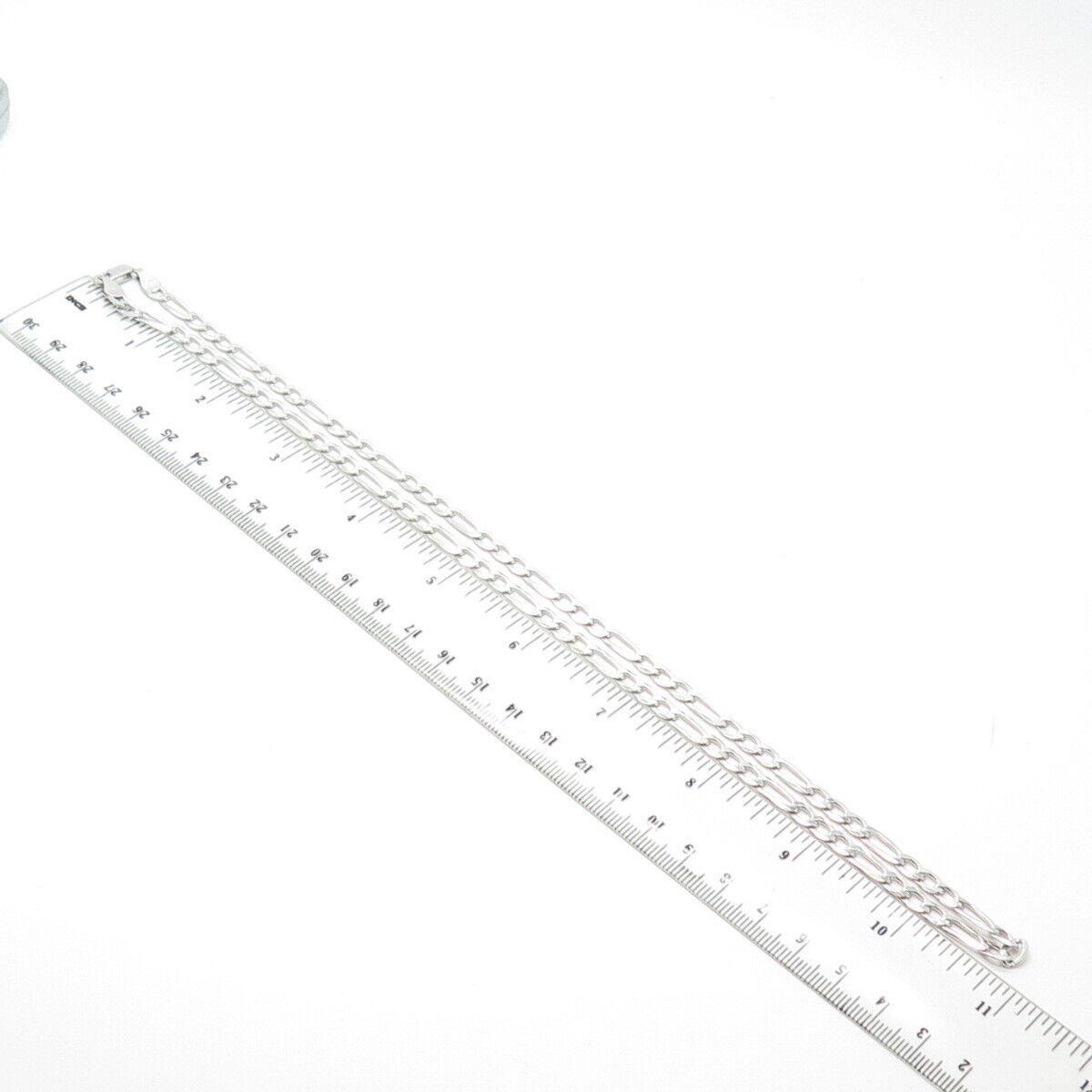 925 Sterling Silver Italy P. Lux Figaro Chain Necklace 22"