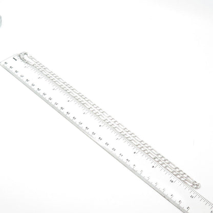 925 Sterling Silver Italy P. Lux Figaro Chain Necklace 22"