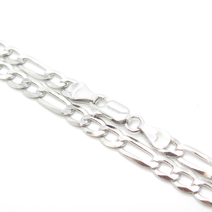 925 Sterling Silver Italy P. Lux Figaro Chain Necklace 22"