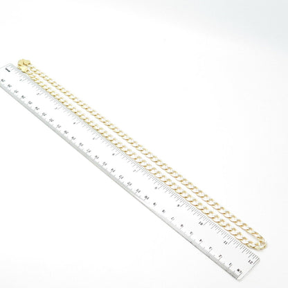 925 Sterling Silver Gold Plated 2-Tone Italy Cuban Chain Necklace 24"